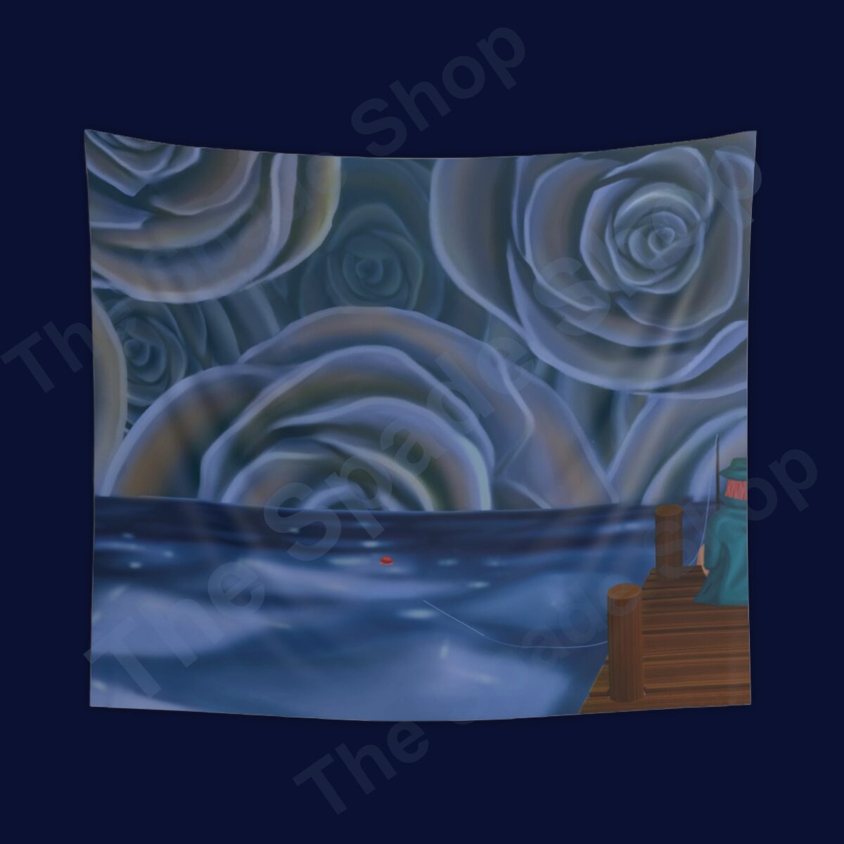 Living in Blues Wall Tapestries