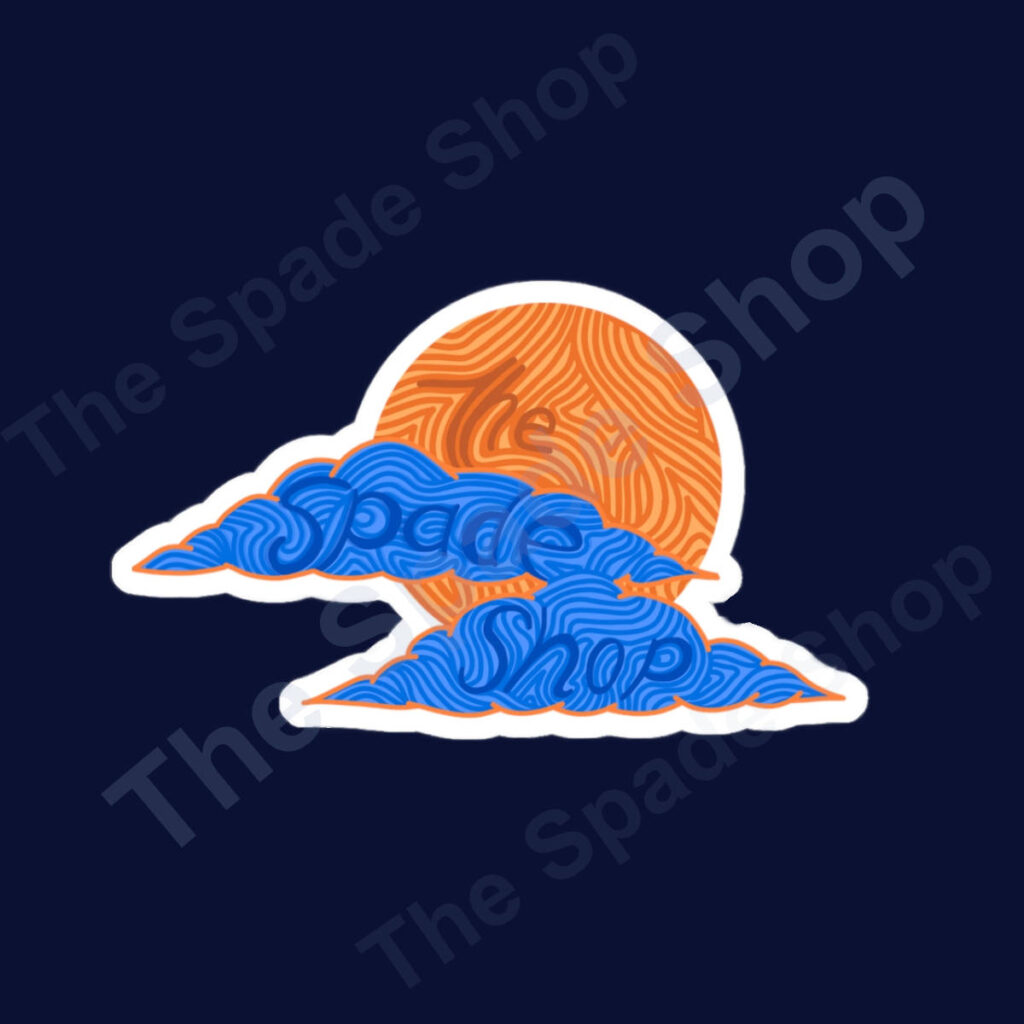 The Spade Shop in the Clouds Sticker